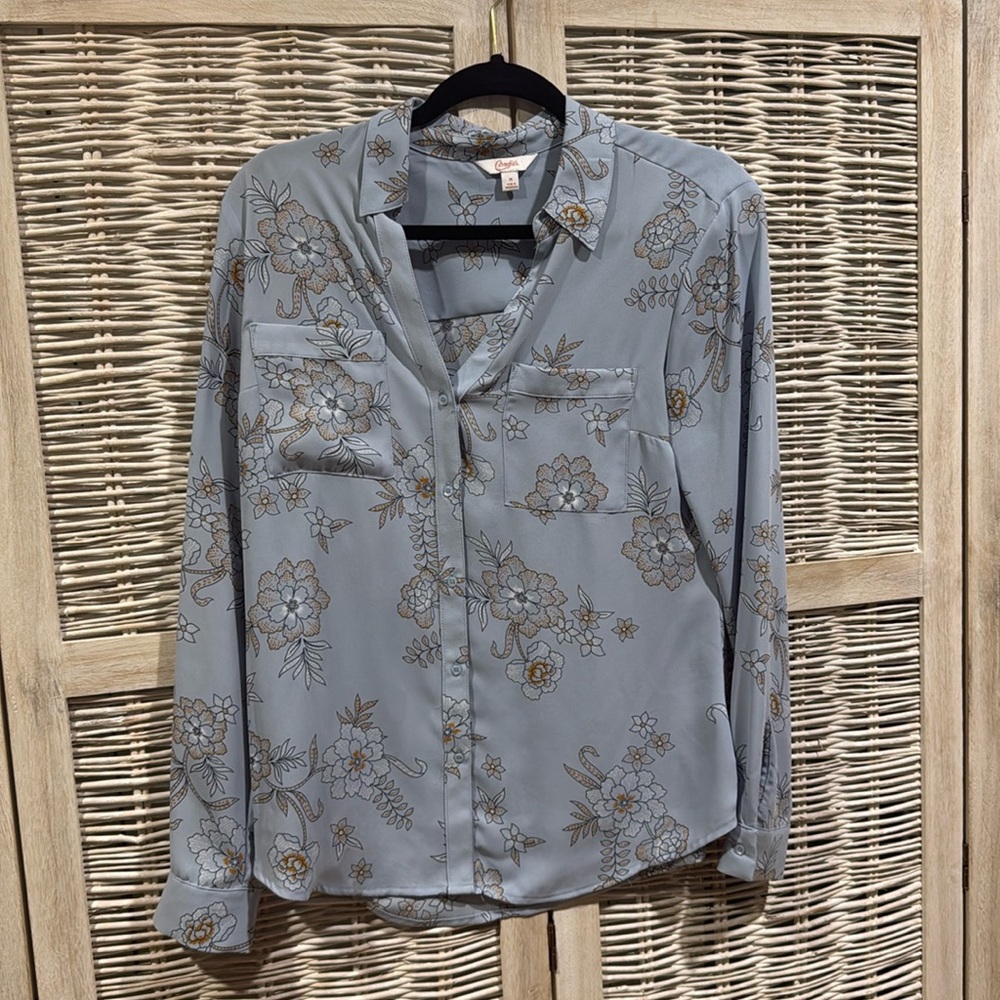 Blue floral blouse